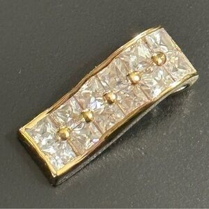 Stunning Diamond 💎 Pendant | Waterfall Style 18k Gold Over 925 Marked Charm